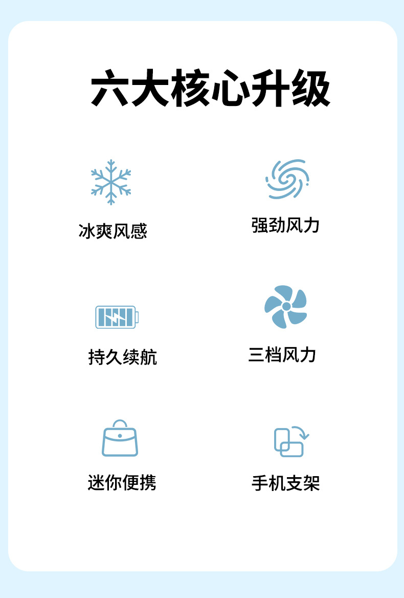 2026 New handheld mini fan, outdoor portable, long-lasting, rechargeable desktop mini rechargeable handheld fan pic 2