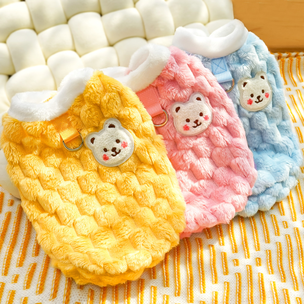 New autumn and winter collection of dog towing clothes, Bichon Frise pet, Teddy, Schnauzer cat supplies with fleece for wholesale pic 4