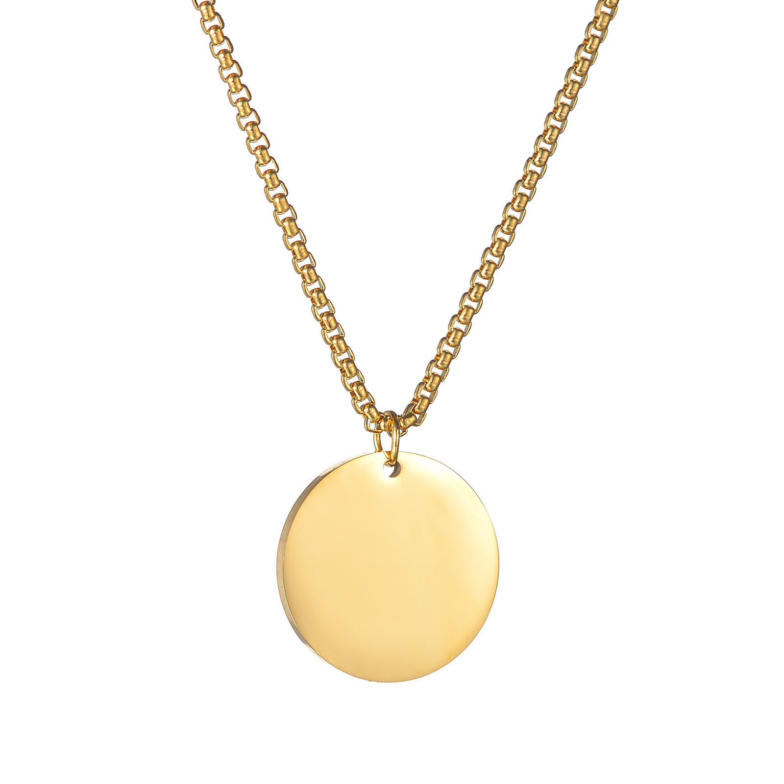 2024 European and American cross-border fashionable and exquisite titanium steel necklace, simple style and trendy stainless steel pendant, can be laser-printed with LOGO pic 8