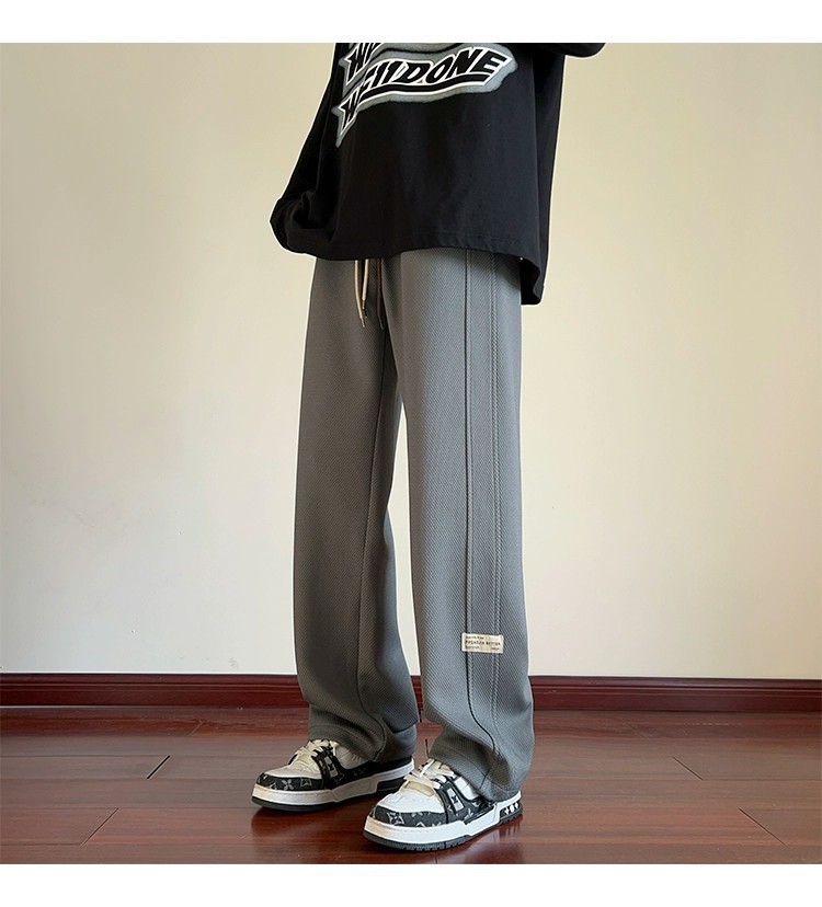 潮牌休闲裤子男宽松春秋新款抽绳运动裤青少年学生高级感卫裤长裤详情20