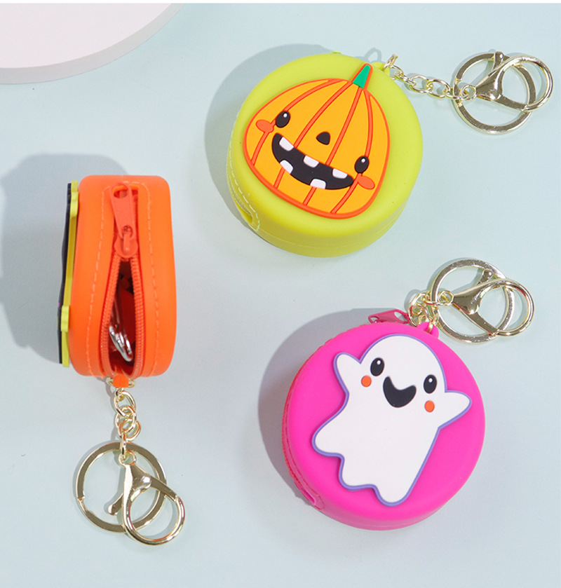 Cartoon round silicone coin purse, versatile little dinosaur keychain, bag, pendant, storage card, mini pic 9