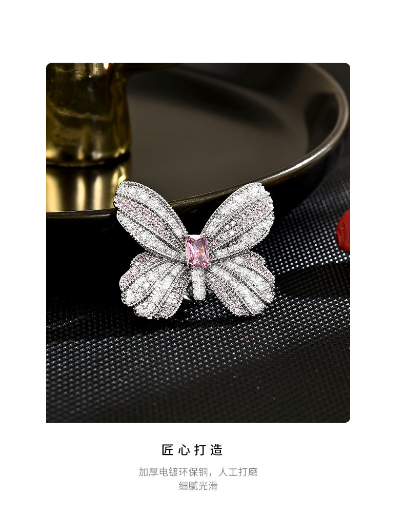 韩系梦幻粉钻甜美少女蝴蝶磁吸扣百搭精美通勤衬衫礼裙防走光胸花详情16