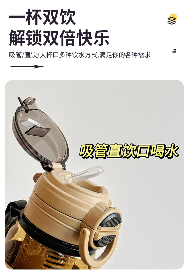 便携大容量运动水杯带吸管夏天学生上学直饮杯茶水分离塑料杯批发详情6