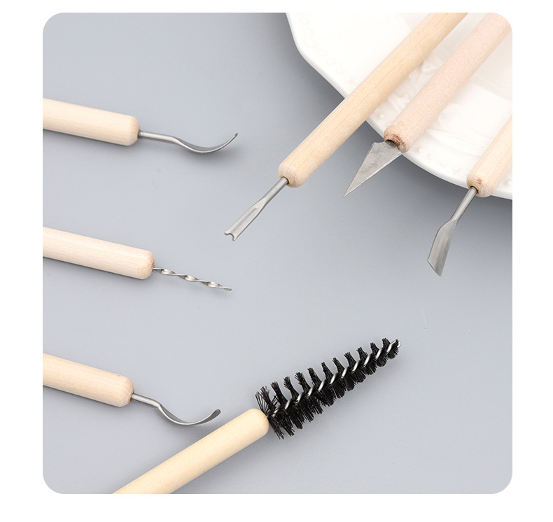 Cross-border student clay sculpture stainless steel laser knife 11-piece diy soft clay carving set, pottery clay tools pic 10