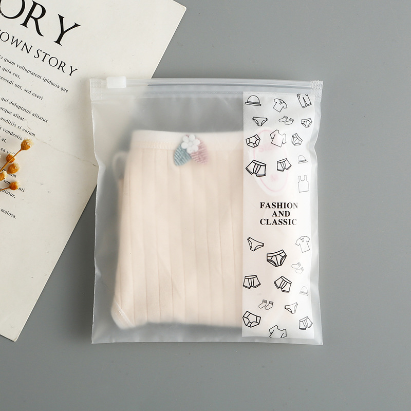 Wholesale of in-stock eva frosted self-sealing bags, transparent sealed zipper bags, clothing and underwear packaging bags, sealing and bone pulling bags pic 9