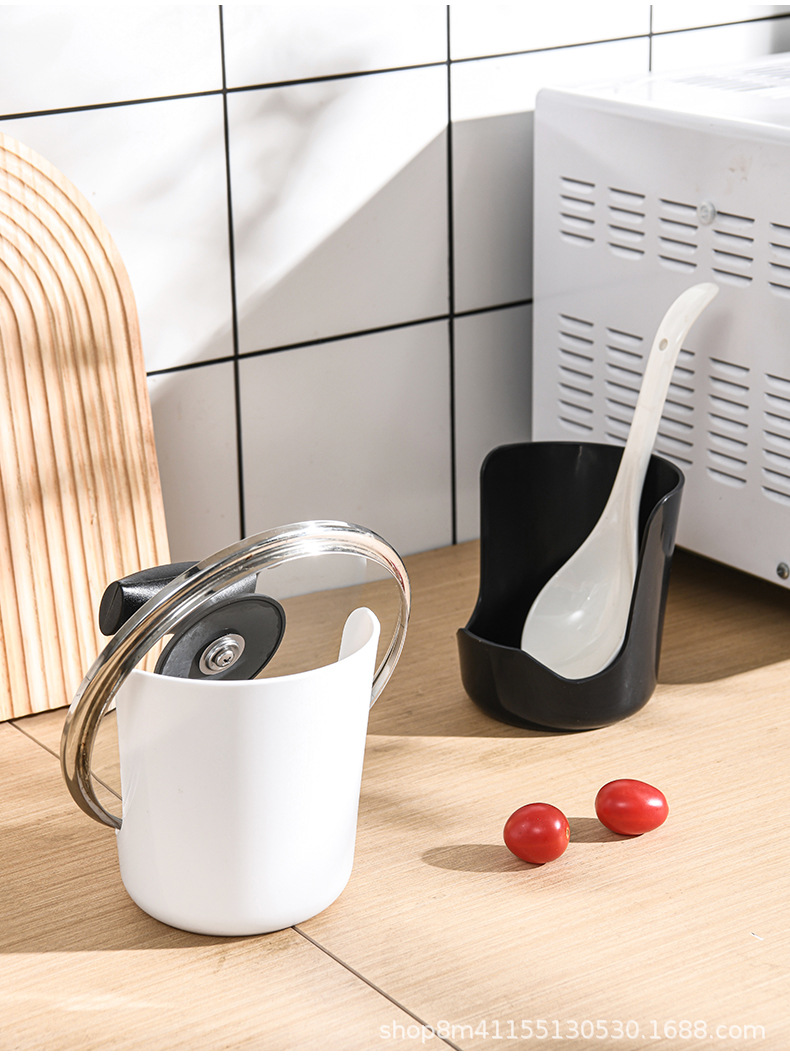 锅盖架勺子台面收纳盒免家用汤匙打孔子陶瓷勺置物架厨房盒托托架详情14