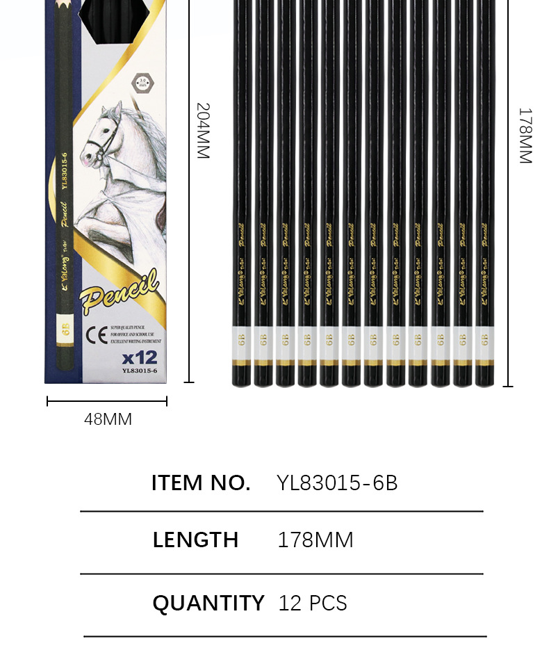 YL83015-6B high-quality student pencil standard drawing pencil pic 8