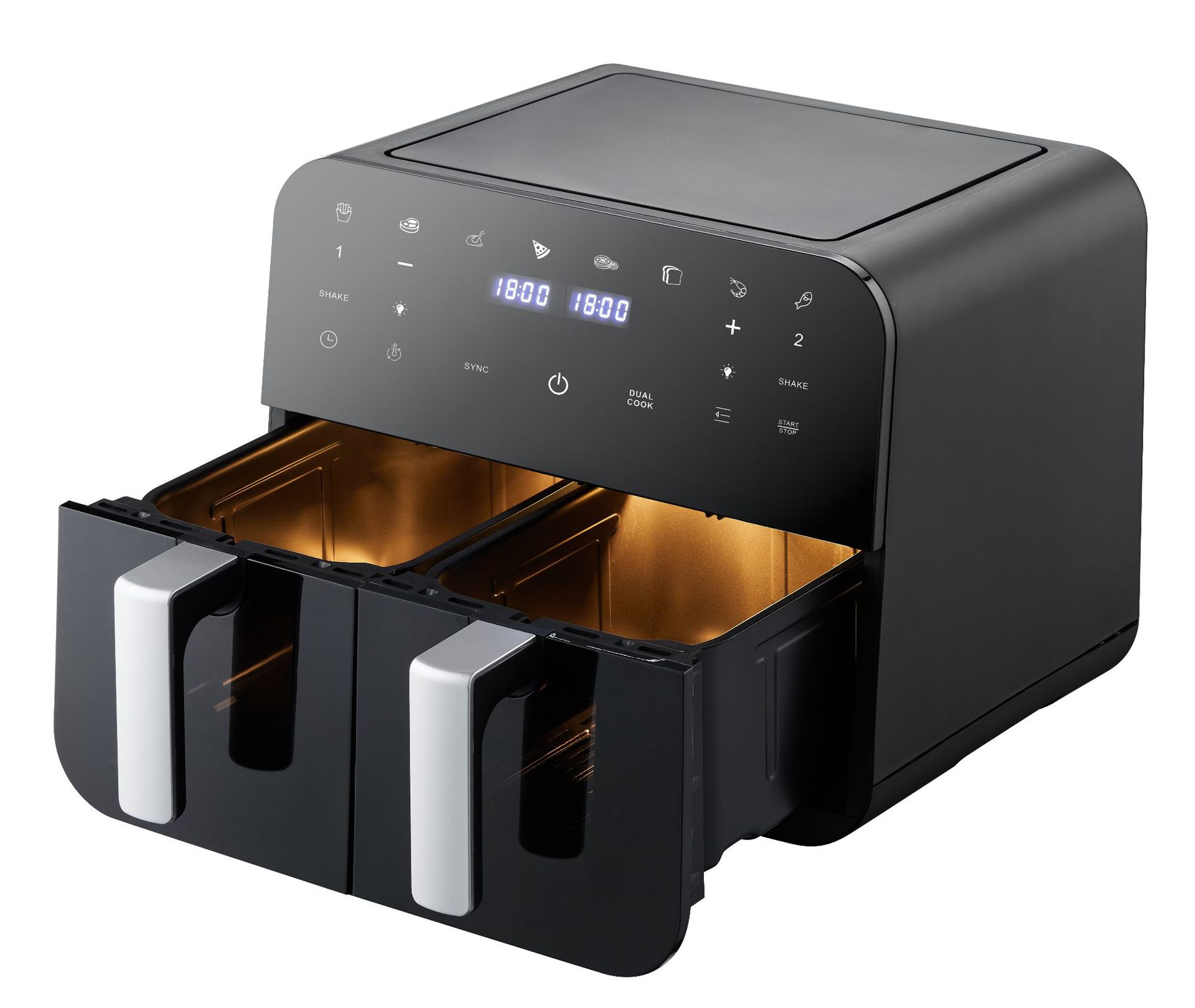 工厂现货外贸出口双锅空气炸锅9升可视大容量Air Fryer220v欧插详情2