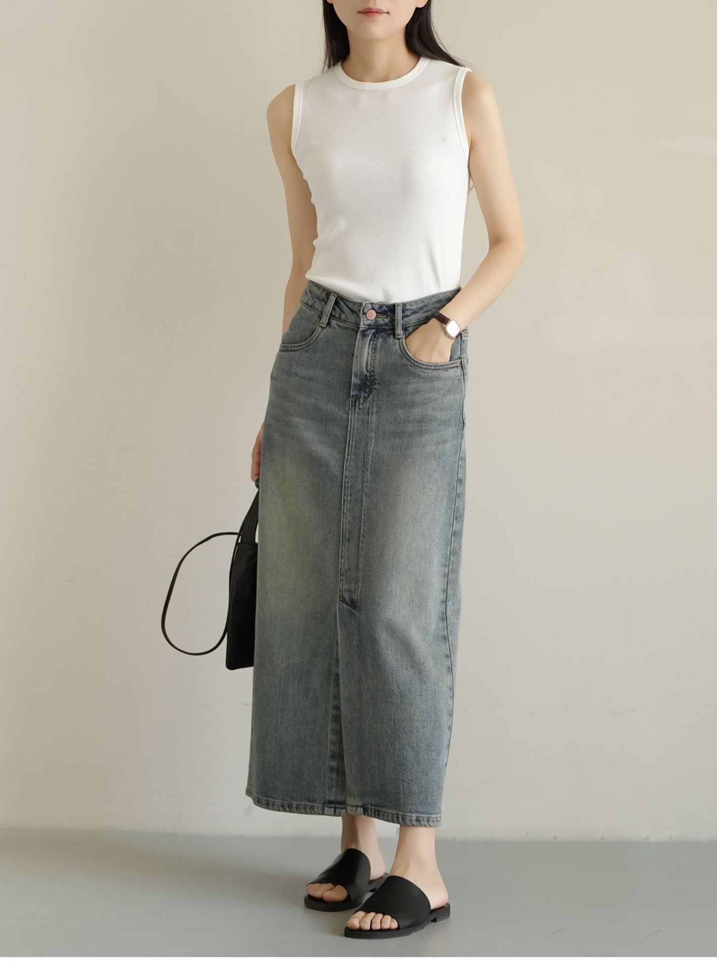 夏季纯棉小圆领吊带背心女纯欲风外穿工字宽肩带遮副乳内搭上衣详情14