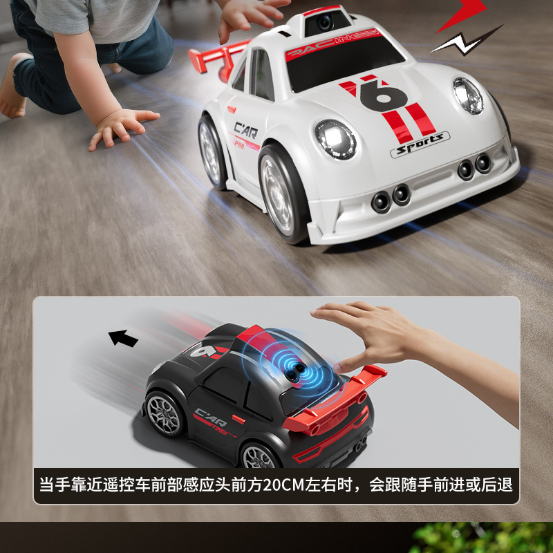 Cross-border remote control MINI car camera and photo cartoon Q-version mini screen control racing drifting C6 remote control car toy pic 12