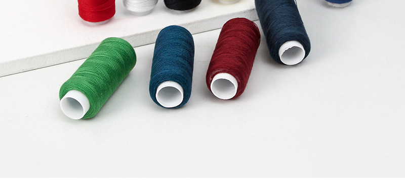 跨境专供10色小卷缝纫线手工家用缝衣线diy彩色涤纶线缝纫线套装详情17