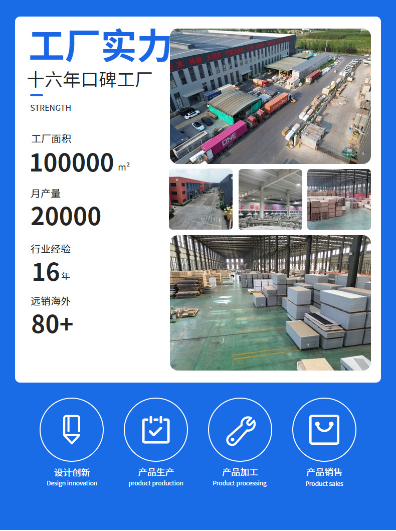 外贸定 制WPC格栅墙板 免漆护墙板电视背景墙批发装饰网红160格栅详情1