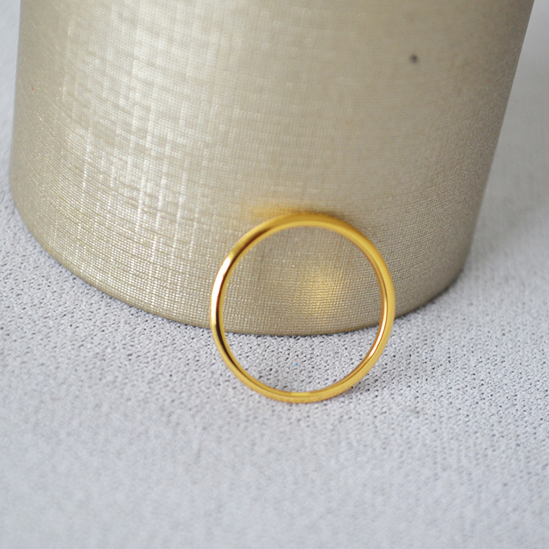 日韩简约素圈波浪曲线黄铜镀金INS风纤细叠带时尚个性戒指食指戒详情20