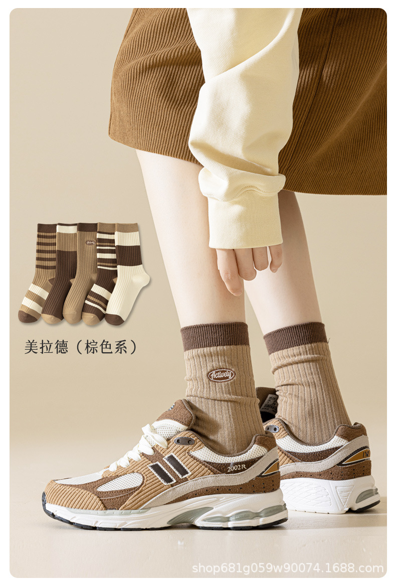 纯棉女中筒堆堆袜春秋运动休闲长款吸汗无骨薄款全棉春夏款舒适透气详情19