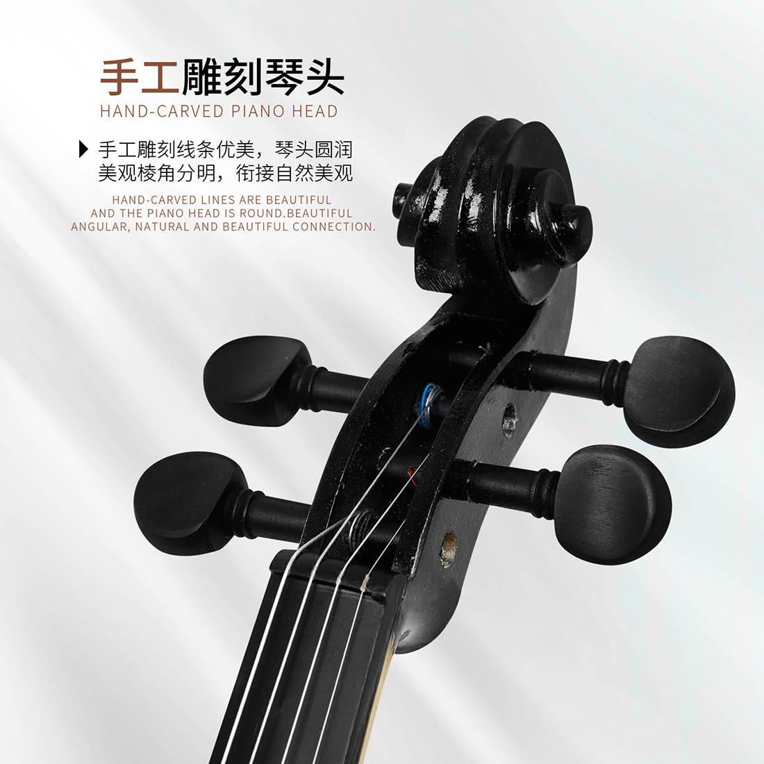 Electro-acoustic violin, solid wood violin, adult, children, beginners, playing electronic violin, headphones, silent violin pic 6