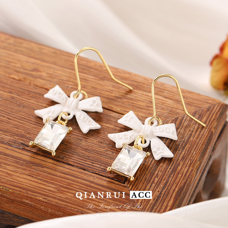 Korean sweet bow earrings, ins style, cute and girlish tassel earrings, French light luxury and high-end earrings pic 25