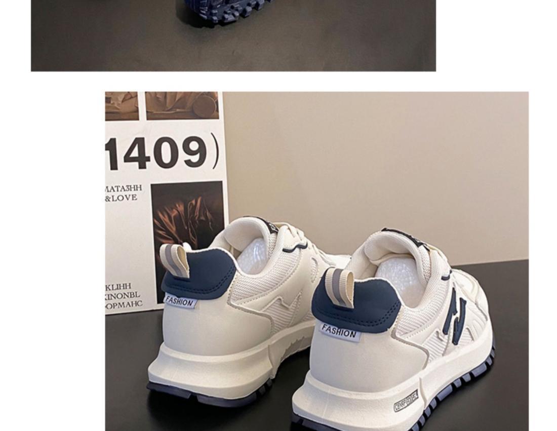 跨境运动鞋女2025春季新款透气休闲厚底老爹鞋时尚网面女式休闲鞋详情38