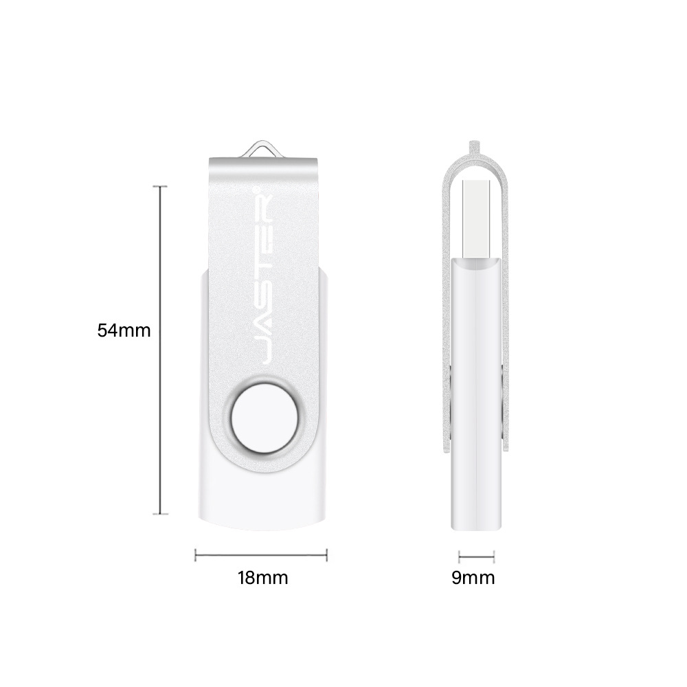 塑料优盘可旋转金属银夹diy刻字U盘激光个性化白色u盘64G创意礼物详情11
