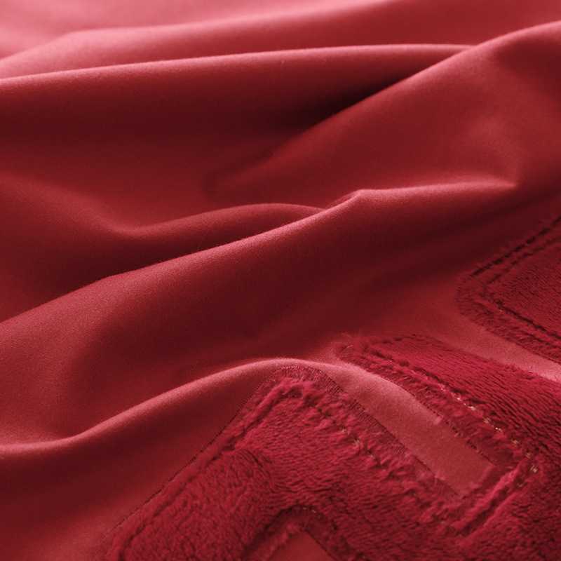 100-piece Chinese-style wedding character embroidery, all-cotton matte four-piece set, thickened autumn and winter wedding quilt cover, wedding room bedding pic 11