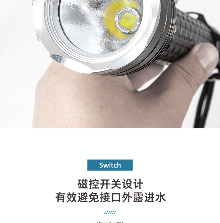 ipx8 Cross-border exclusive bestseller Diving P70 flashlight, 100-meter deep-sea diving, ultra-bright LED pic 6