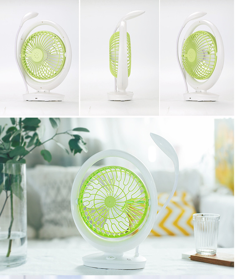 JR-2018 Lighted fan rechargeable student dormitory home rechargeable fan mini Portable with strong wind force pic 15