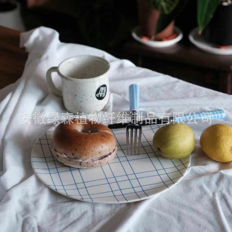 现货XeniaTaler加拿大竹纤维盘子餐具耐摔水果早餐盘面包甜品盘详情11