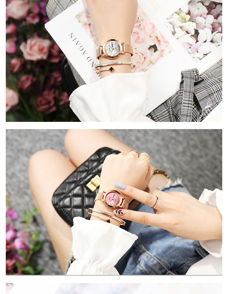 Wholesale of female quartz watches, Milan watches with luminous water resistance and double calendar, female student alloy wristwatches pic 14