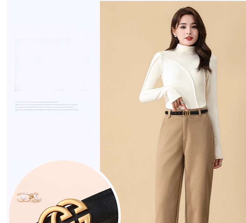 G字女士真皮皮带牛皮腰带商务休闲简约时尚百搭西装字母裤带ins风详情5