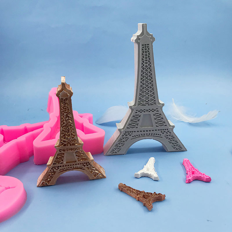 Silicone mold in the shape of the Eiffel Tower in Paris, chocolate cake decoration tool, resin plaster candle mold pic 2