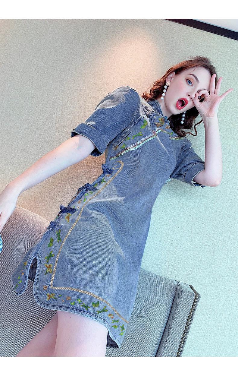 A new retro Chinese style button-up cheongsam improved version of a young and trendy dress for girls pic 16