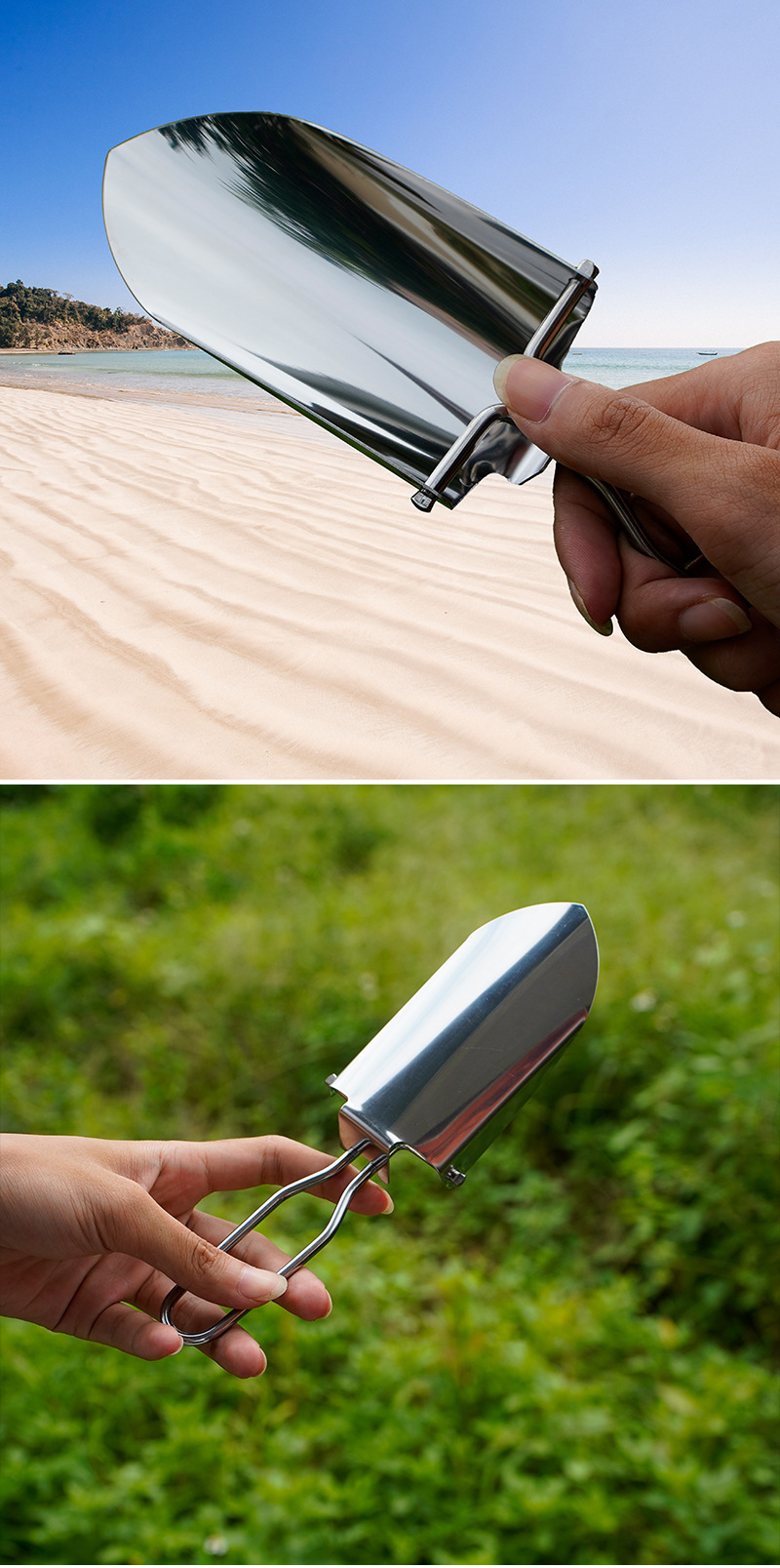 Outdoor tools: Multi-functional stainless steel shovel, foldable and portable digging shovel, ice shovel, gardening shovel, sand shovel, earthworm digging shovel pic 7