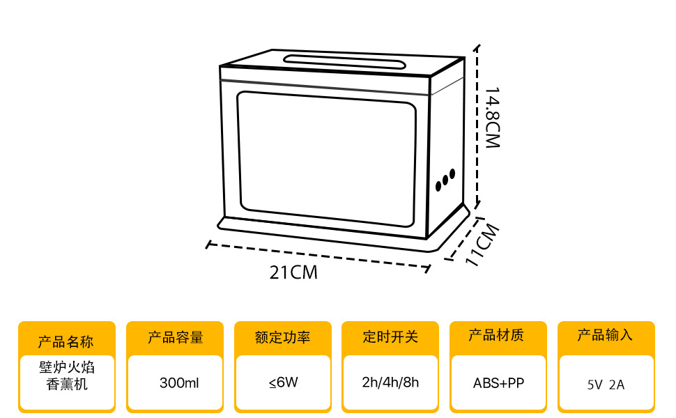 2024新品跨境壁炉火焰香薰机家用桌面仿真木炭精油扩香加湿香薰机详情10