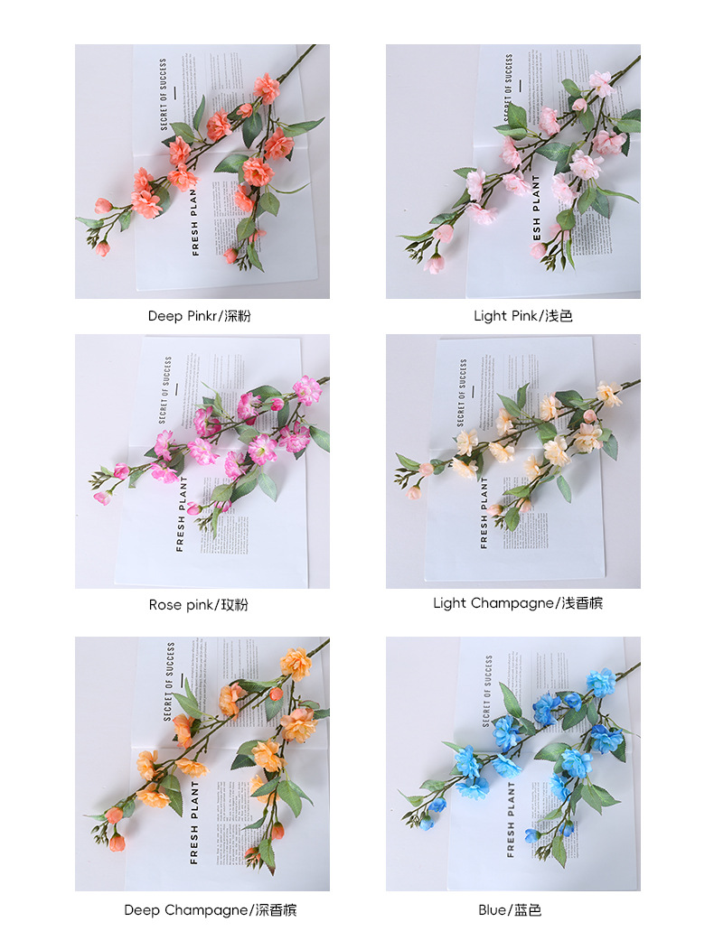 仿真单枝山茶花中式复古家居装饰摄影道具假花绢花野山茶仿真花详情4