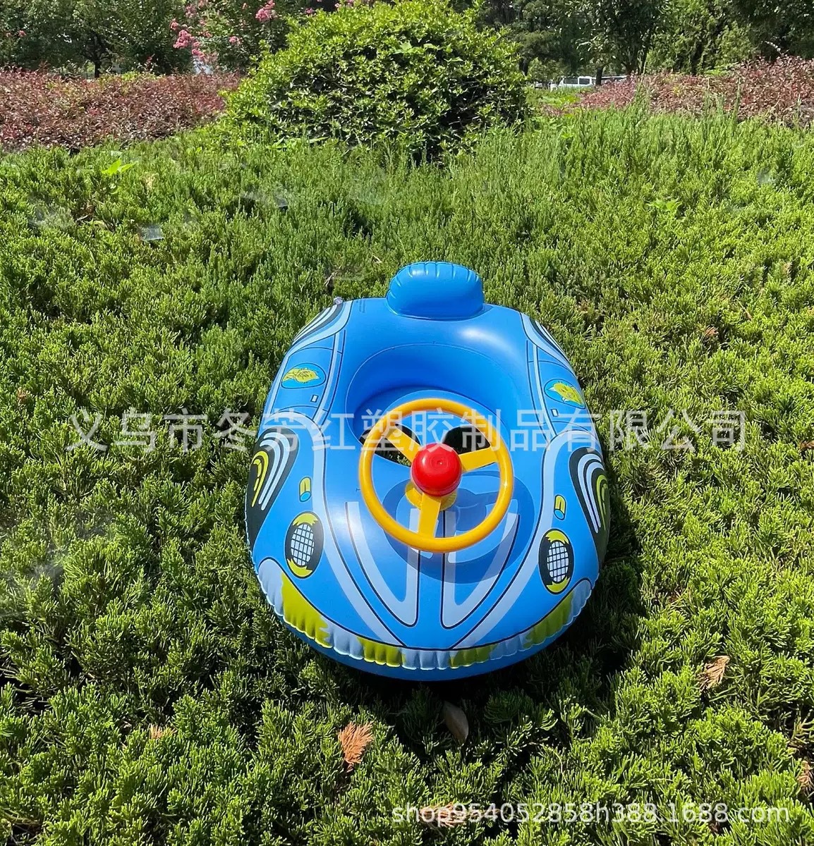 厂家直供新款热销宝宝游泳艇儿童座圈加厚带喇叭方向盘充气小游艇运动户外游泳用品游泳圈详情6
