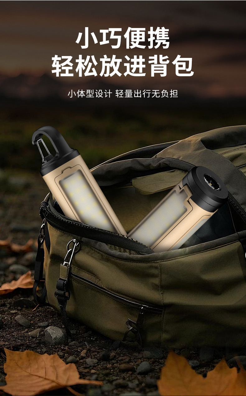 New cross-border portable hanging multi-functional camping lamp, 90° folding three-leaf lamp, outdoor emergency work lamp pic 20