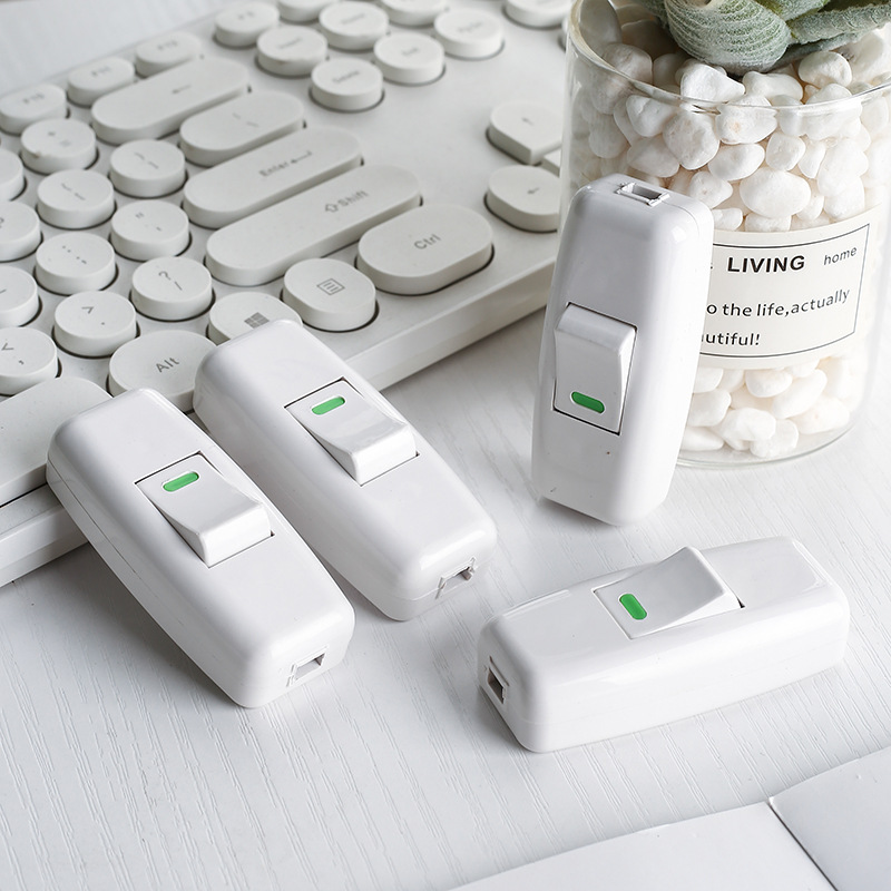 Wholesale of white headboard switch, high-power dual-outlet push-button switch, single-control wiring switch for table lamp pic 2