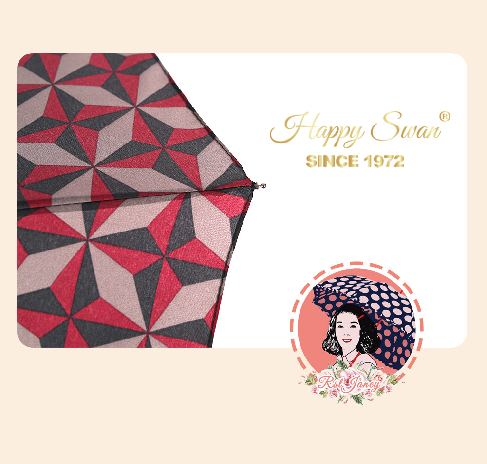 菱格高颜值三折半自动伞8骨雨伞欧美外贸现货日用挡风遮阳防雨创意伞具详情20