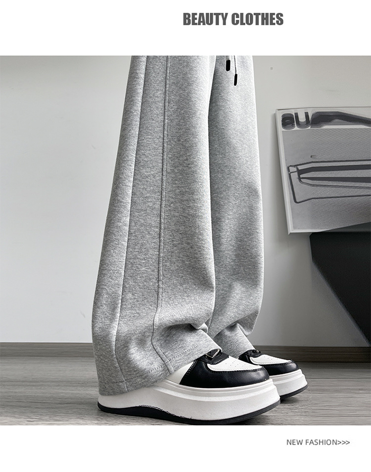 加绒香蕉裤女2025新款秋冬运动卫裤小个子高腰显瘦直筒窄版阔腿裤详情21