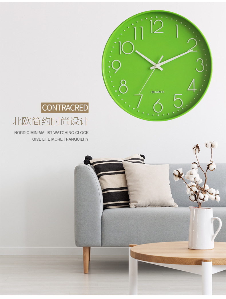 12-inch 30CM silent wall clock, fashionable home living room three-dimensional digital simple clock wholesale Wall Clock pic 11