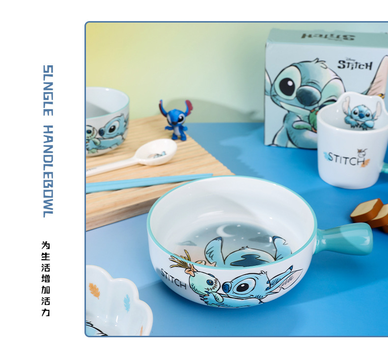 Stilzi Ceramic Tableware Set, cartoon handle bowl, ceramic salad bowl, cute rice bowl, personalized bowl and chopsticks gift box set pic 12