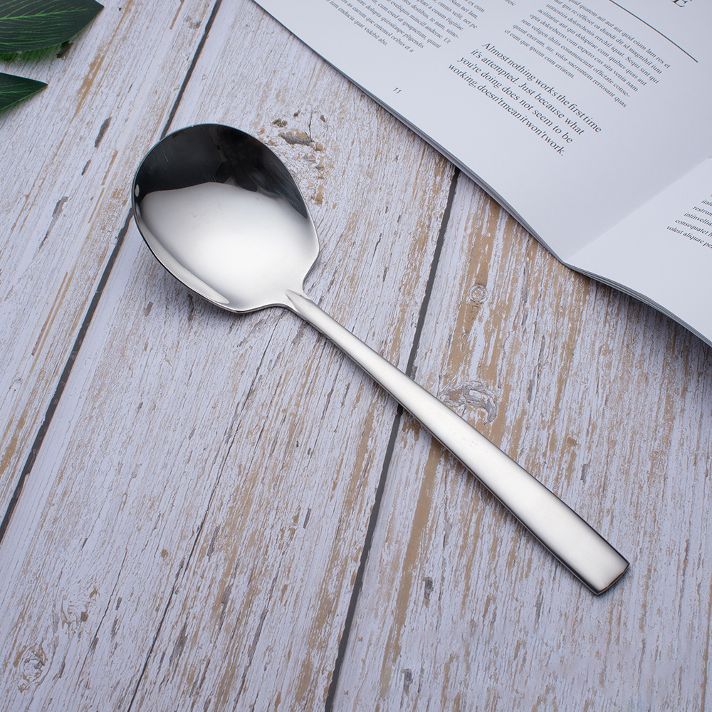 304不锈钢公用勺 自助餐家庭分菜大公勺酒店餐具大号长柄公用勺子详情2