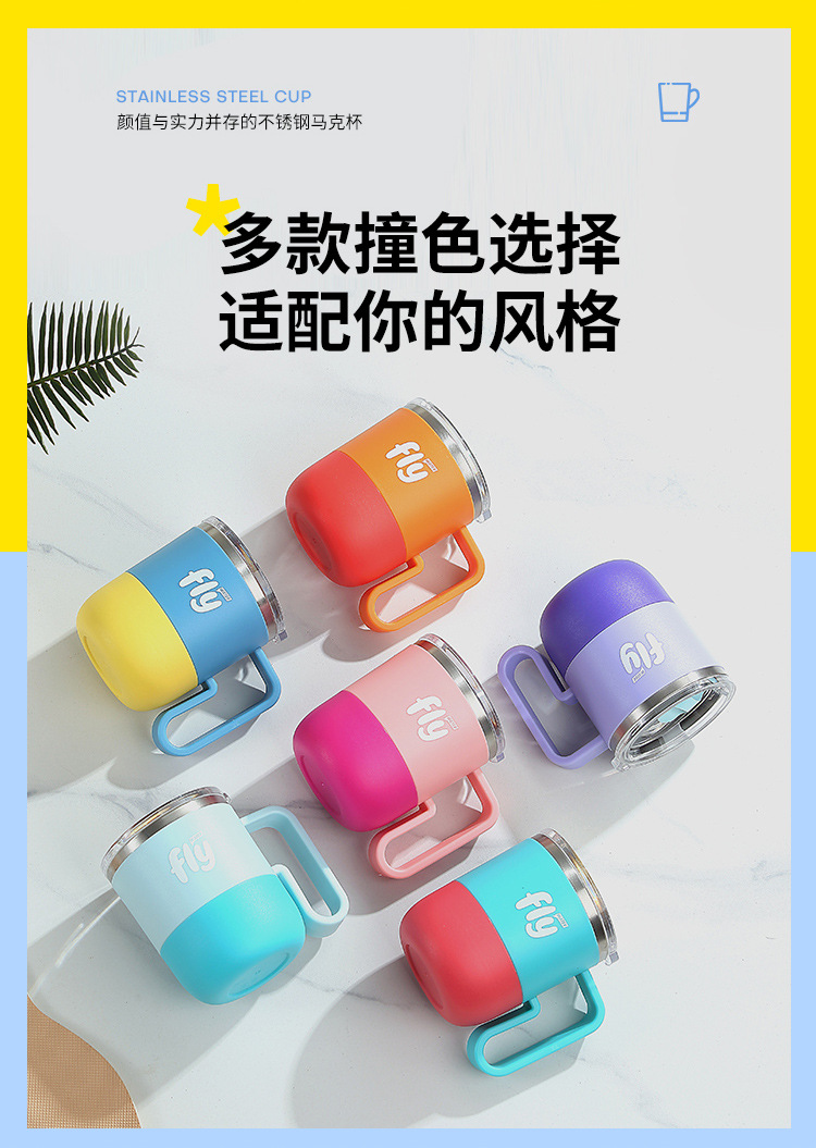 The 304 stainless steel fashionable and cute travel cup with a straw and handle rope design is a portable and simple student water cup pic 8