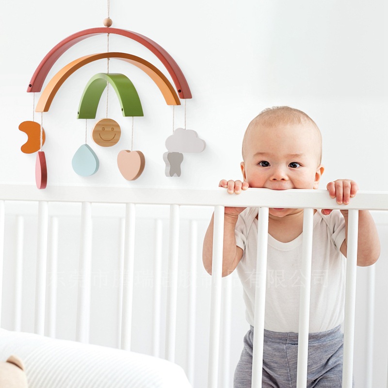 婴幼儿安抚床铃弯曲彩虹星星月亮挂件新生宝宝安抚悬挂式床铃玩具详情24