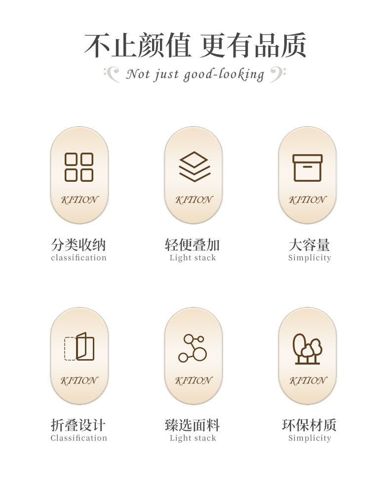 新品加厚牛津布收纳箱布艺防水纯色整理箱家用折叠储物箱百纳箱日用百货收纳防尘详情2