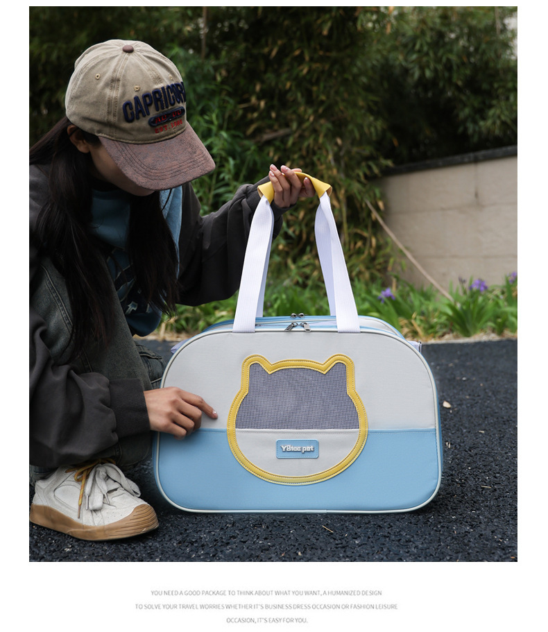 跨境猫包透气大容量外出便携包可单肩斜挎宠物背包猫狗包透气轻便详情16