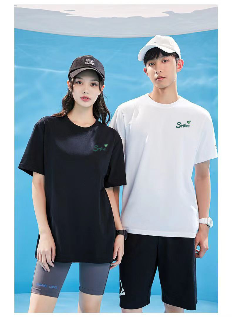 冰丝凉感短袖男宽松学生黑白半袖体恤夏季潮流圆领T恤百搭打底衫详情14