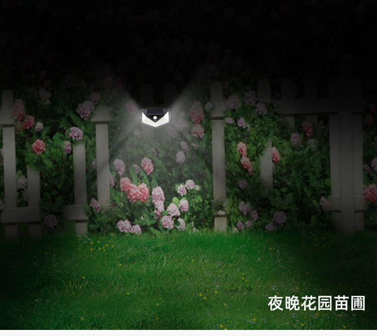 SH-100 LED solar outdoor sensor lamp, four-sided charging street lamp, wall lamp, solar lamp, solar energy saving pic 12