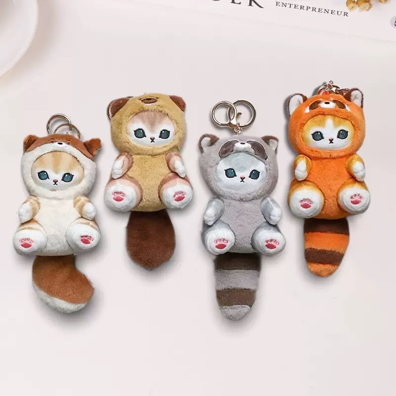 mofusand Shark Cat plush toy, cute cartoon plush doll pendant, birthday gift pic 1