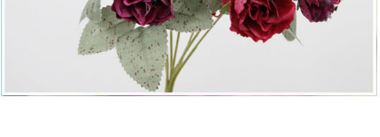 仿真花21头钻石玫瑰花秋色玫瑰花束婚礼家居扶手装饰假花摆件批发详情9