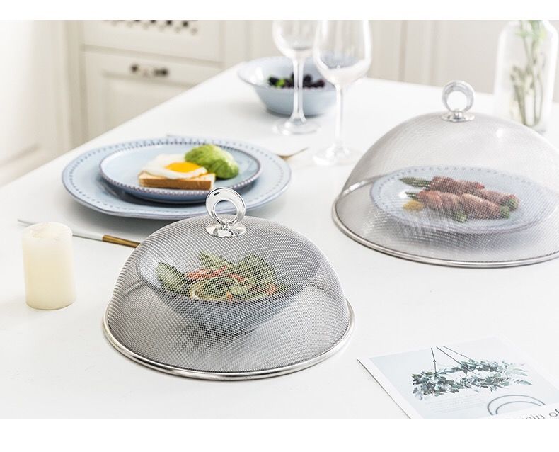 Factory direct supply of stainless steel round vegetable covers for household dining tables, mosquito-proof covers, dust-proof dining table covers, and food covers pic 13